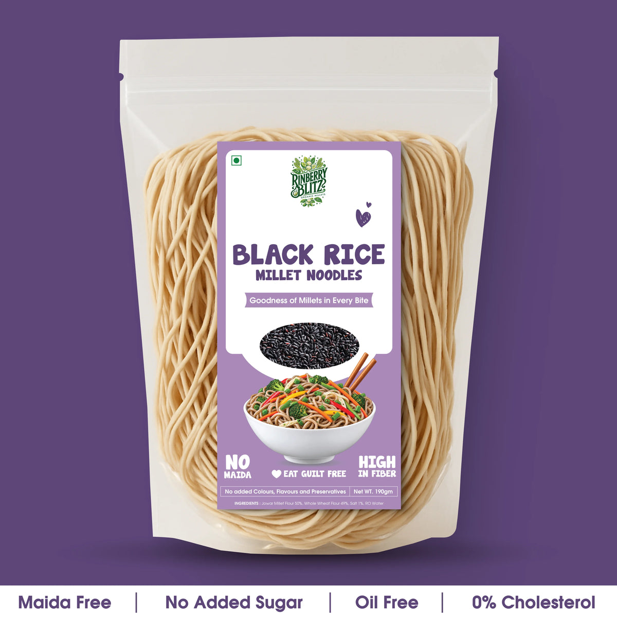 Black Rice Millet Noodles